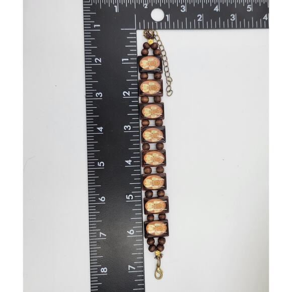 Vintage The Legend of the Dreamcatcher Wooden Native American Tile Bracelet 7" - Picture 7 of 12